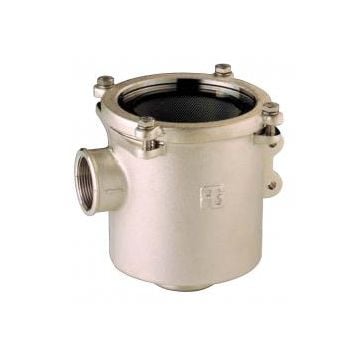 Strainer 2-1/2" bottom entry clear top Bronze body Nickel plated "Ionio" series