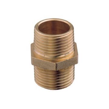 Nipple 1/4" M-M Brass Art0280