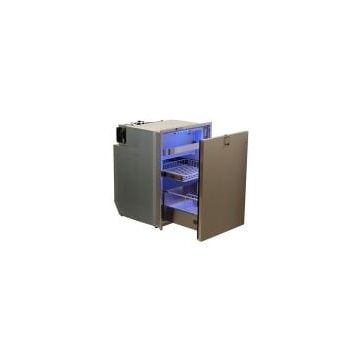Drawer refrigerator 130L 12 / 24 V without upper top bar flush mount 3 side inox frame full