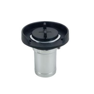 Deck filler petrol Dia. 38 mm hose+ strap on cap & black polymer flange