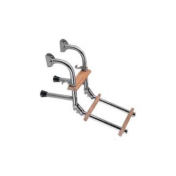 Ladder boarding 3 steps teakwood "foldable 22-1/2" L (extended) 10"(stowed) 6-1/2" W