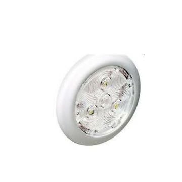 Light white LED white plastic bezel 2.75" round 12V 1.8W interior use