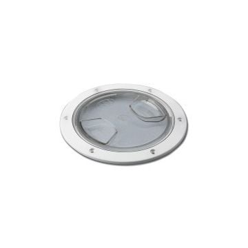 Deck Plate Transparent ABS 160mm Cut-Out x 210mm OD Sealed Bayonet Closure