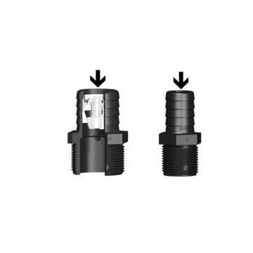Valve non return tail black 1" BSP GRP
