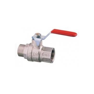 Valve ball 3/4" M-F Art1571 Brass (Nickel plated) PN40 full flow. Handle made of coated iron